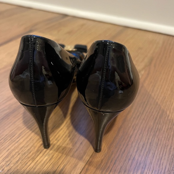 Ferragamo Patent Peep Toe Pumps - Picture 4 of 8